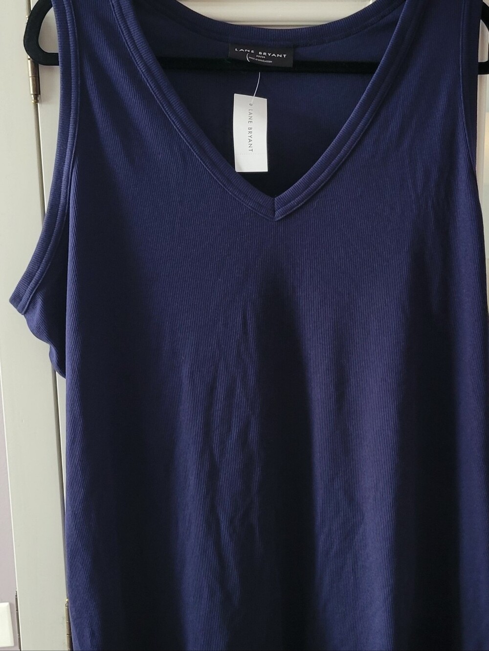 Navy Blue Lane Bryant Deep V-Neck Rib Layering Tank 22/24 NWT